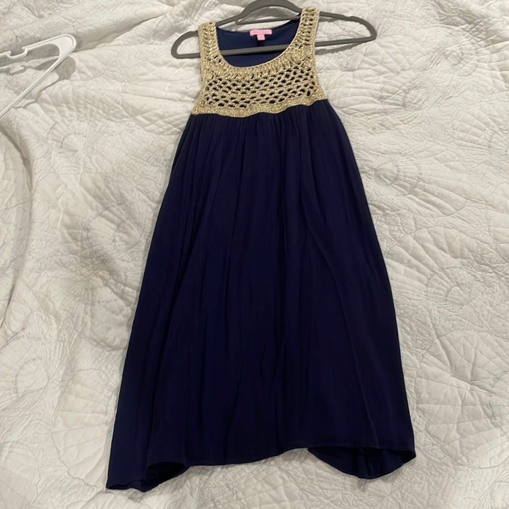 navy blue and gold lilly pulitzer dress